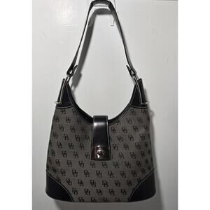 Dooney & Bourke Gray/Black Women’s Signature Hobo Bag Canvas Leather